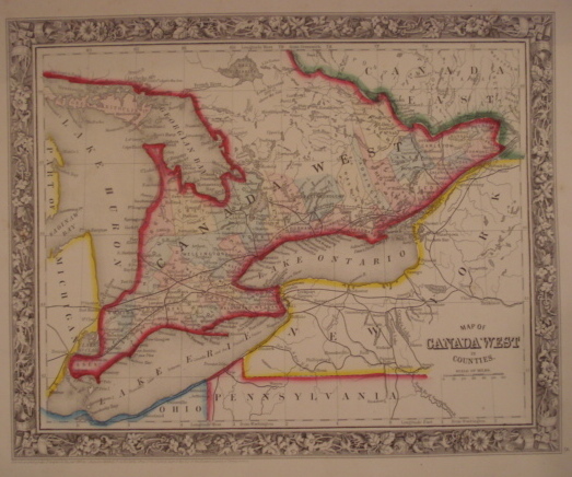 Map. Canada West in Counties.