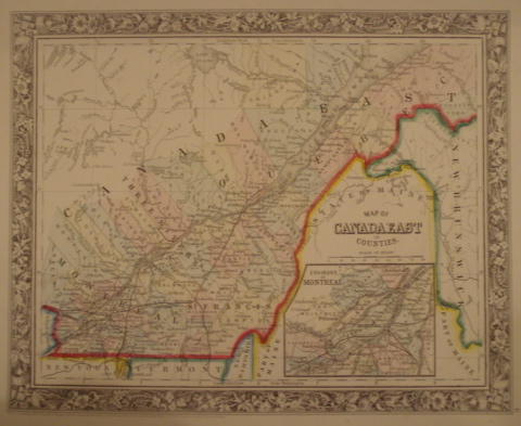 Map. Canada East in Counties.