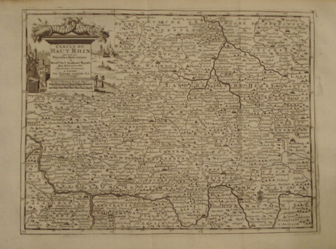 Map. Cercle de Haut Rhin. Suivant les Nouvelles Observations de Mess.rs. de l'Academie Royale des Sciences etc. Augmentees de Nouveau.