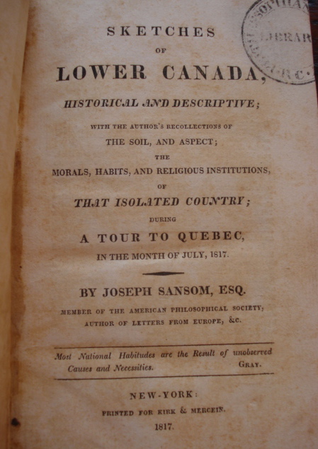 Sketches of Lower Canada, Historical and Descriptive.