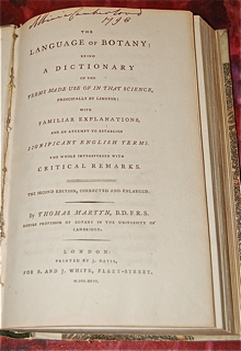 The Language of Botany Being a Dictionary of the Terms Made Use of in That Science Principally By Linneus. With Familiar Explanations and an Attempt to Establish Significant English Terms. The Whole Interspersed with Critical Remarks.