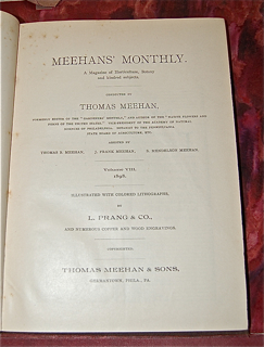 Meehan's Monthly. A Magazine of Horticulture, Botany and kindred subjects.