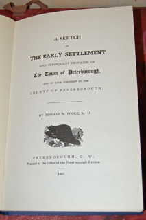 A Sketch of the Early Settlement and Subsequent Progress of the Town of Peterborough.