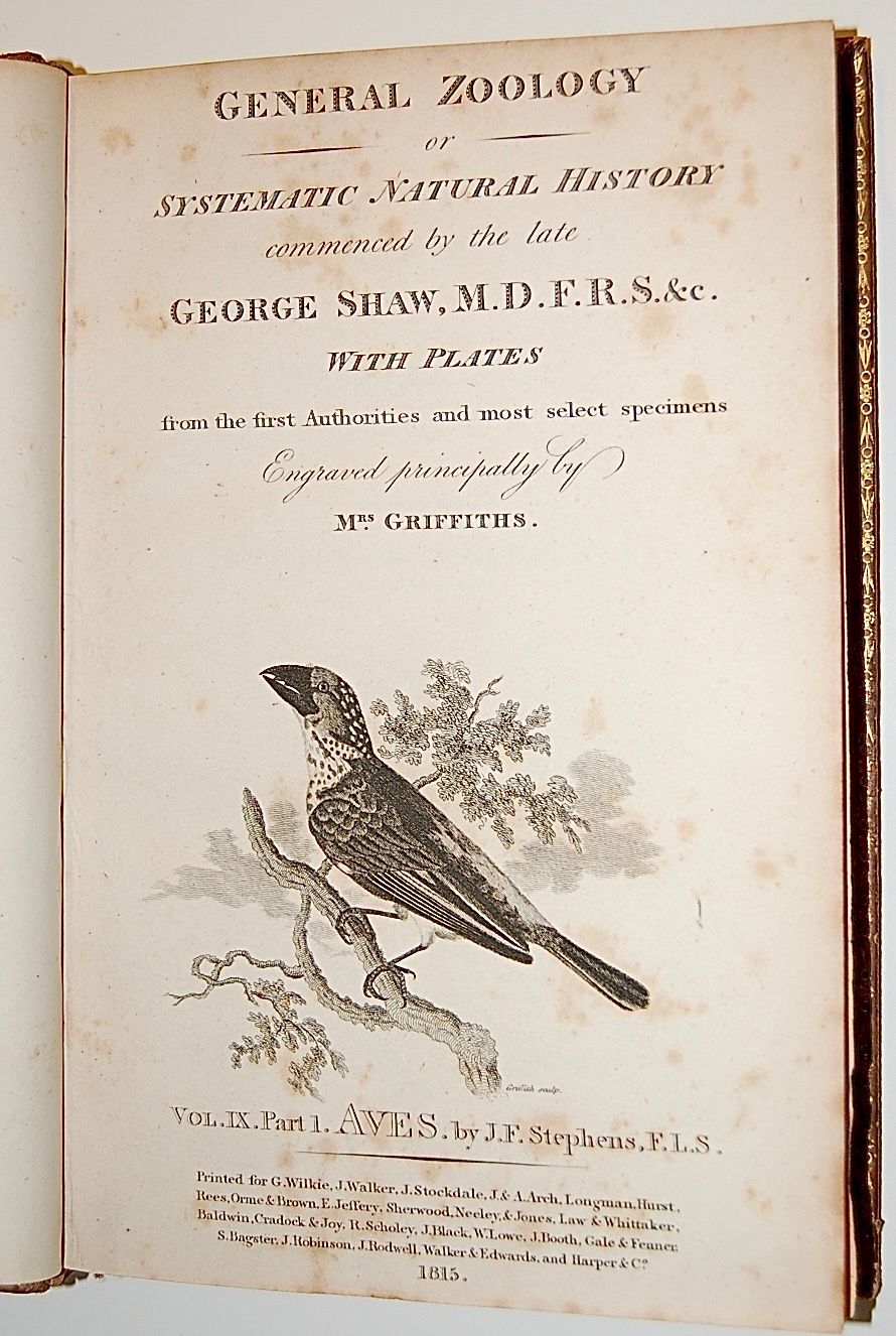 General Zoology, or Systematic Natural History.  Aves (Volume 9, Part 1; Volume 10, Parts 1 & 2; Volume 11, Parts 1 & 2).