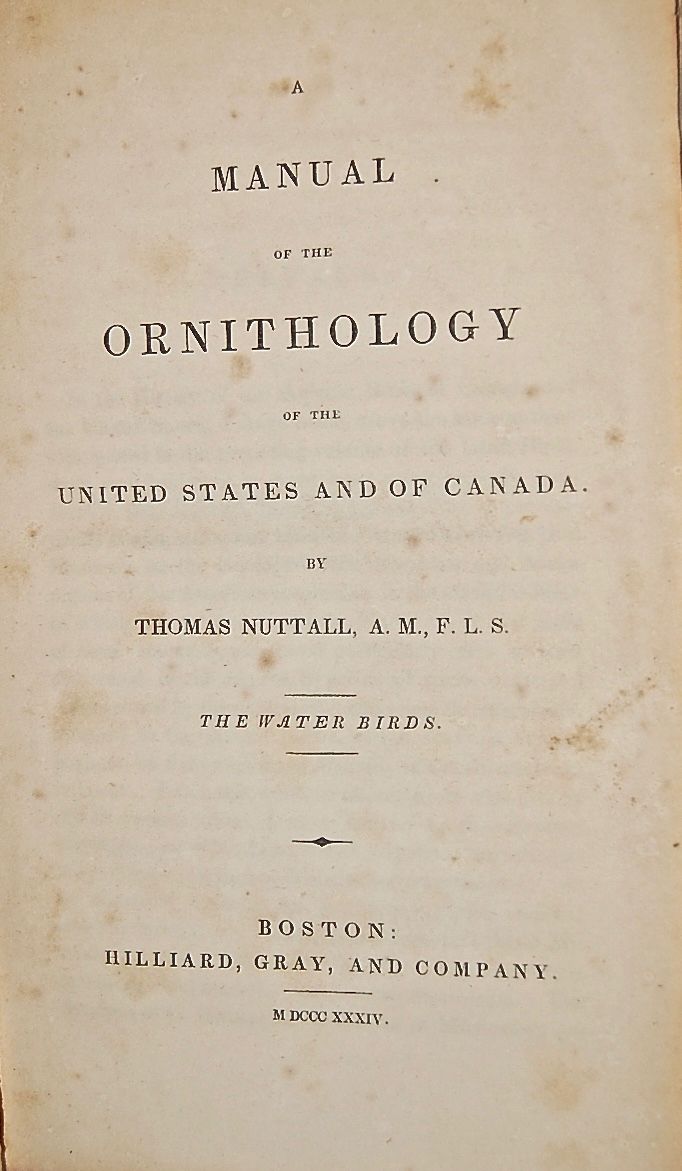 A Manual of the Ornithology of the United States and of Canada. Volume I: The Land Birds, Volume II: The Water Birds. 