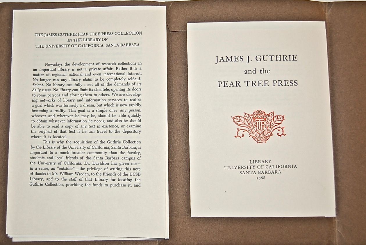 James Guthrie & the Pear Tree Press.