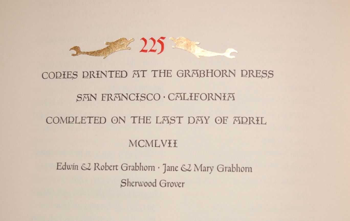 Bibliography of the Grabhorn Press 1940- 1956 (With a Check-List, 1916-1940). 