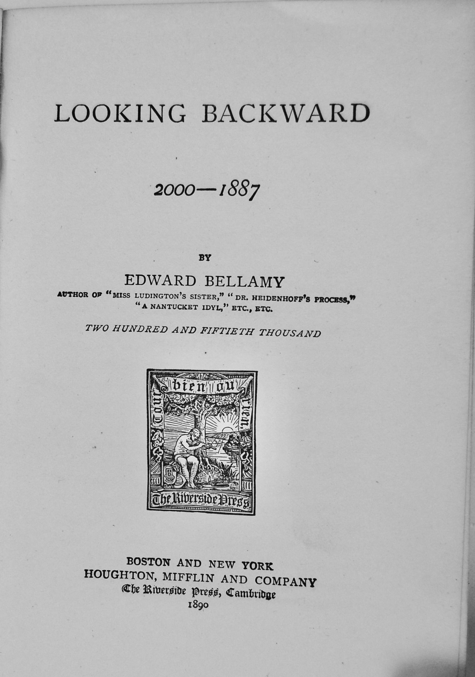 Looking Backward 2000- 1887